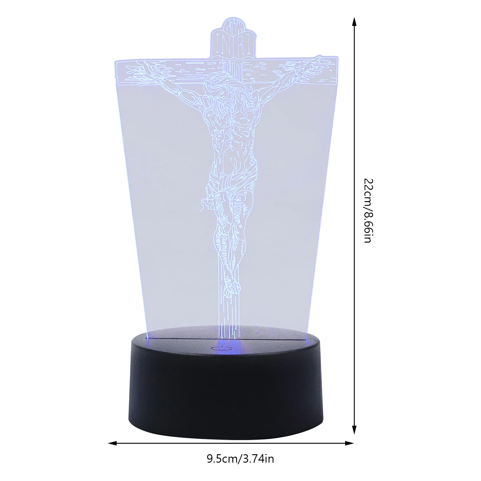 Luz de Jesús acrílica 3D, Usb para dormitorio, lámpara de noche acrílica, decoración del hogar, lámpara de noche pequeña, iluminación de estilo religioso