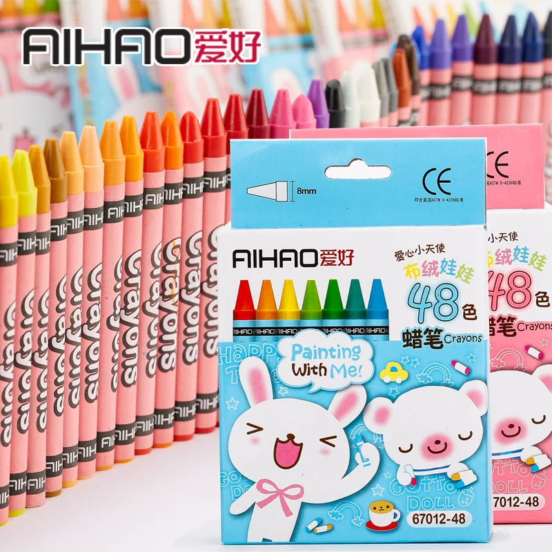 

8/12/24 Color Set Wax Crayon Drawing Oil Pastels Kids Student Pencil Cartoon Painting Art Gift