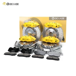 Dicass Upgrade Brake System 6 Piston Front 4 Piston Rear Yellow Caliper High Carbon Rotors Ceramics Pads for Ford Focus 3