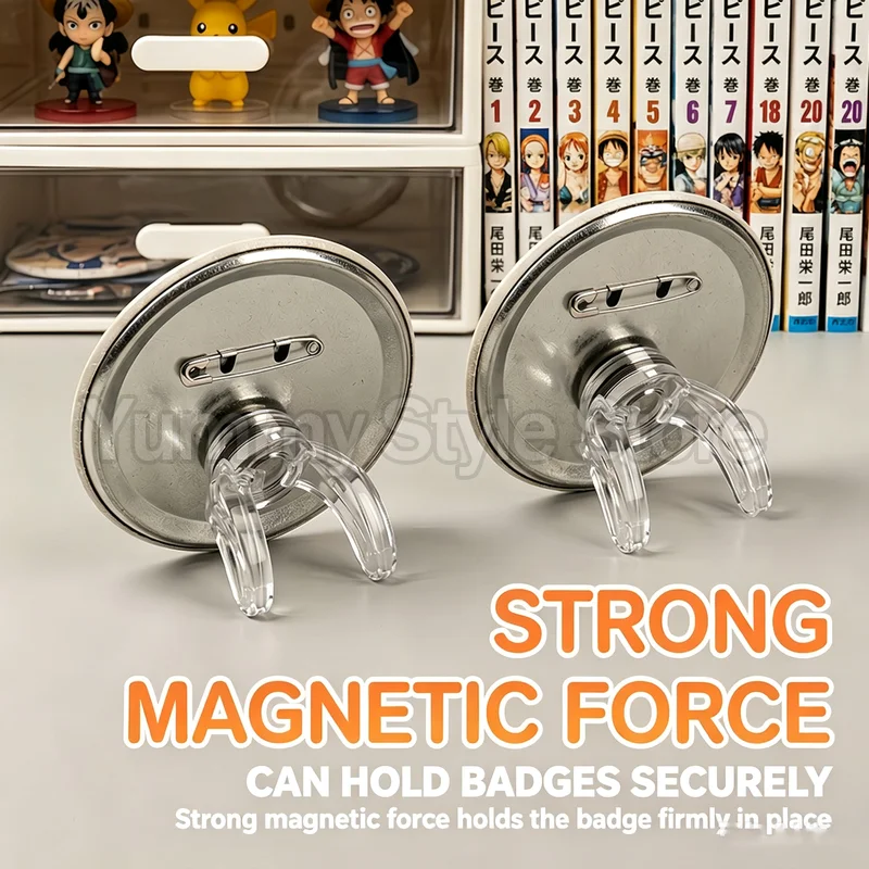 Magnetic Invisible Badge Display Stand  Acrylic Base Tin Badge Holder For Anime Pins  DIY Can Badge Display Merch Accessories