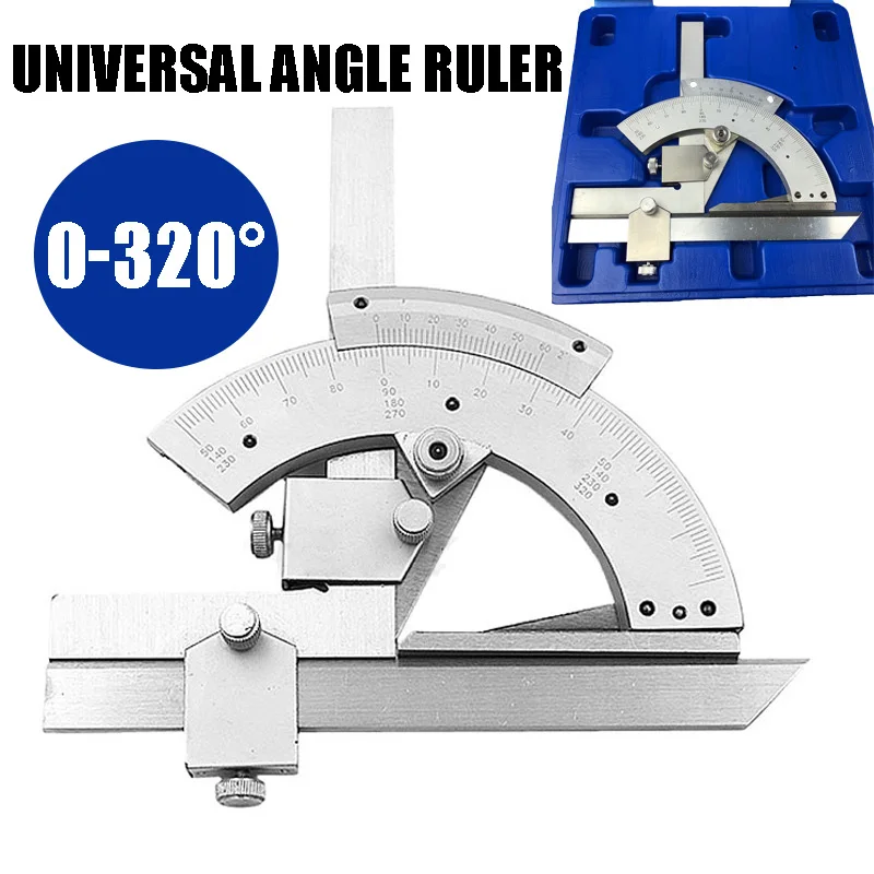 

0-320° Universal Stainless Steel Vernier Bevel Protractor Angle Finder for Woodworking Construction DIY Precision Measuring Tool