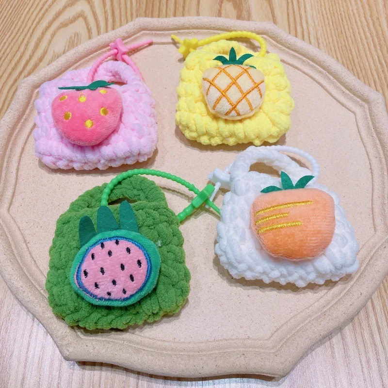 

Ladies' Bag Pendants Mini Bag Fruit Weaving Sweet Kawaii Bag Accessories Multifunctional Earphone Lipstick Storage Bags Keychain