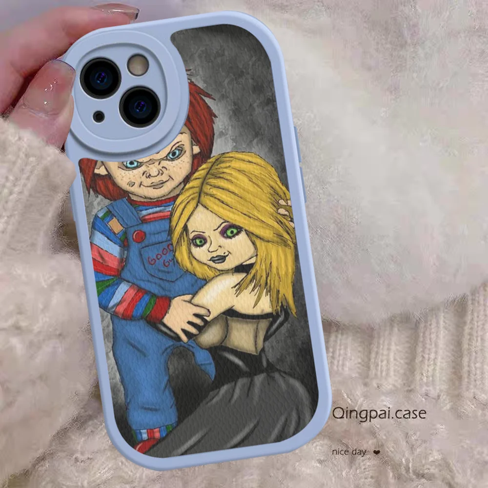 Horror Movie Scary C-Chucky Doll Phone Case Hard Leather For iPhone 15 14 13 12 Mini 11 14 Pro Max Xs X Xr Plus Fundas