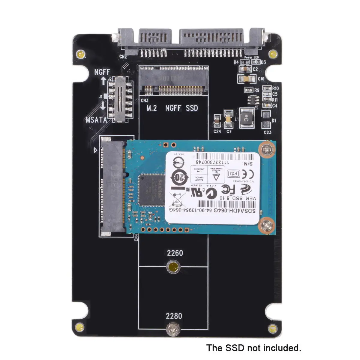 CY Xiwai  mSATA SSD & Combo M.2 NGFF B-key to SATA 3.0 Adapter Converter Case Enclosure with Switch image 6