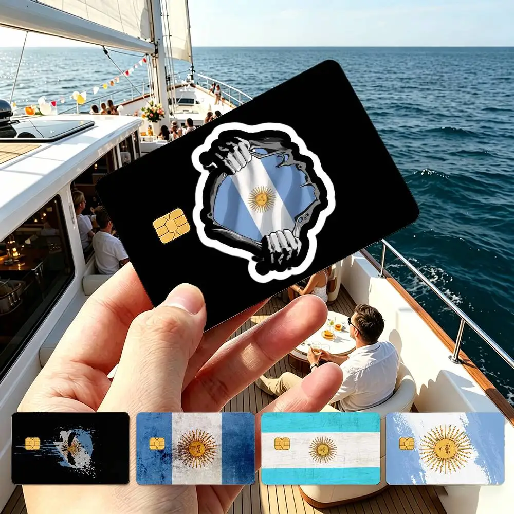 A-Argentina Flag Art South America  Credit Card HD Stickers Small Chip Waterproof Sticker Game Card Decal Gift