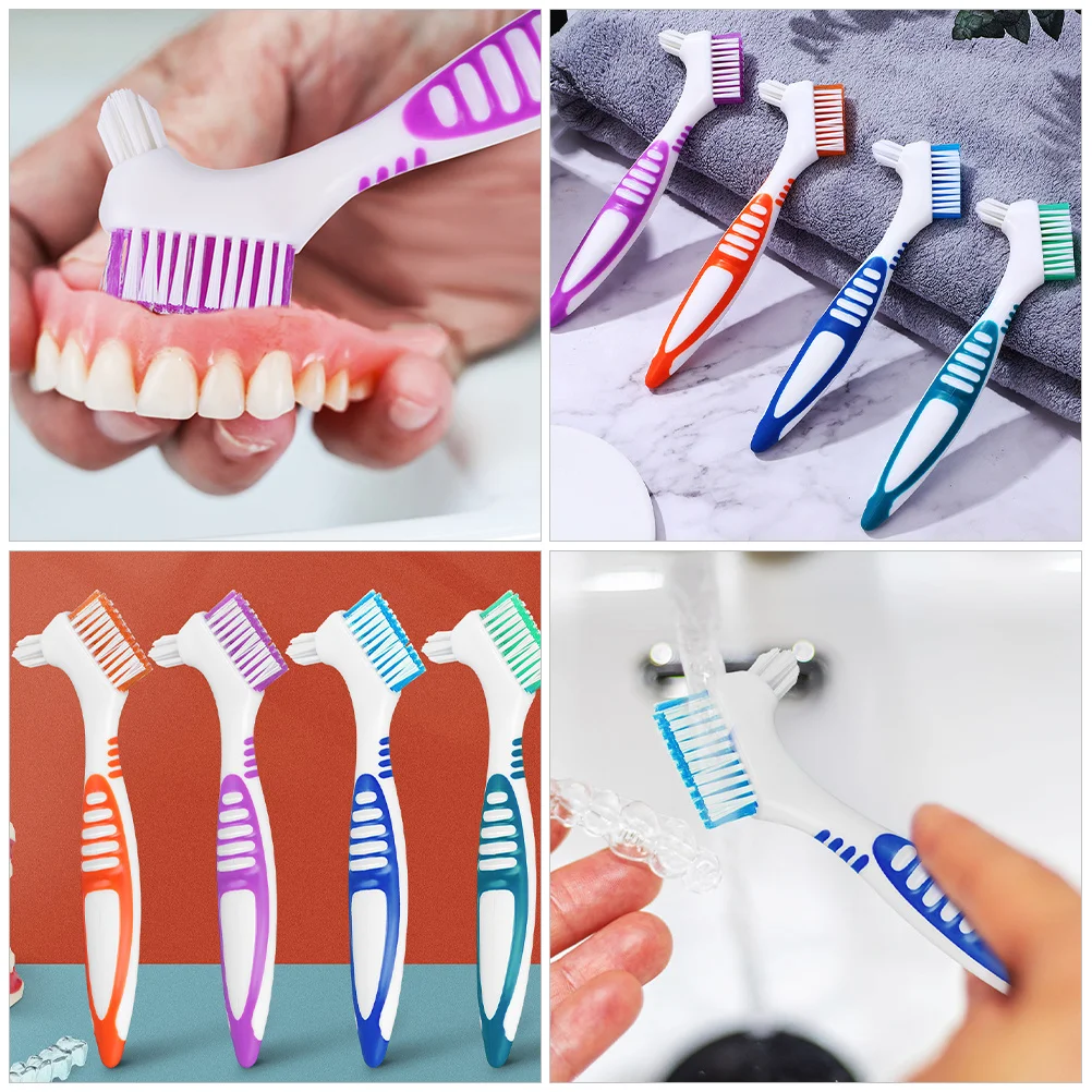 

8Pcs Denture Toothbrush Double Sided Design Effective Cleaning Travel Size Dental Brush for Dentures Braces Portable Denture