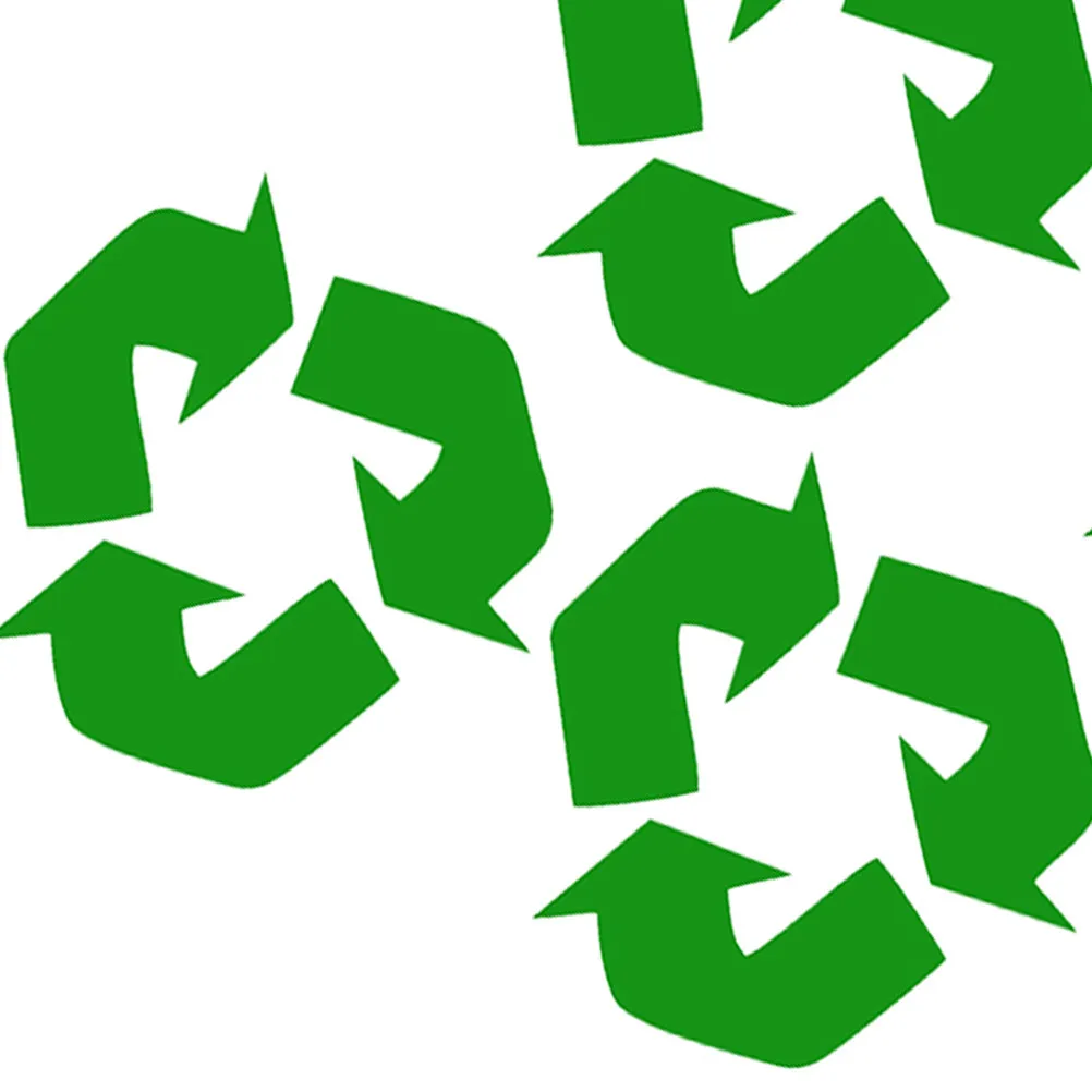 

6Pcs Recyclable Sign Stickers Green Recycle Symbol Decals for Trash Bin Garbage Can Window Car Self-Adhesive Recycle Stickers