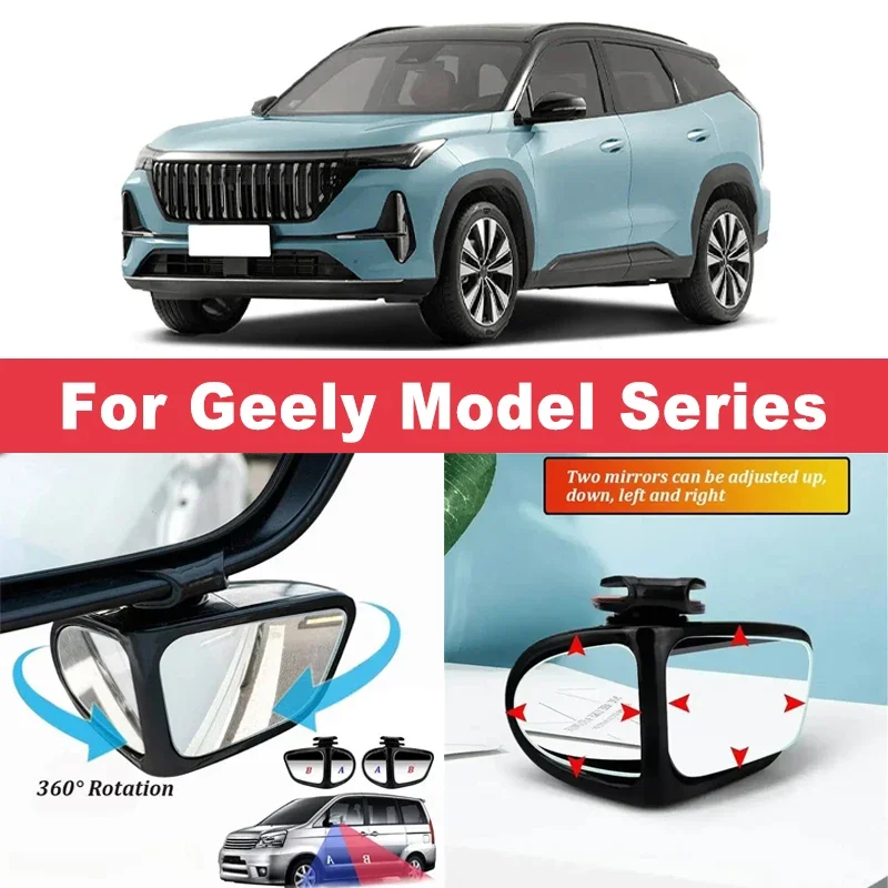 

2Pcs 360° Adjustable Blind Spot Mirrors Convex Wide Angle Rearview For Geely Coolray Atlas Emgrand Okavango Tugella Azkarra