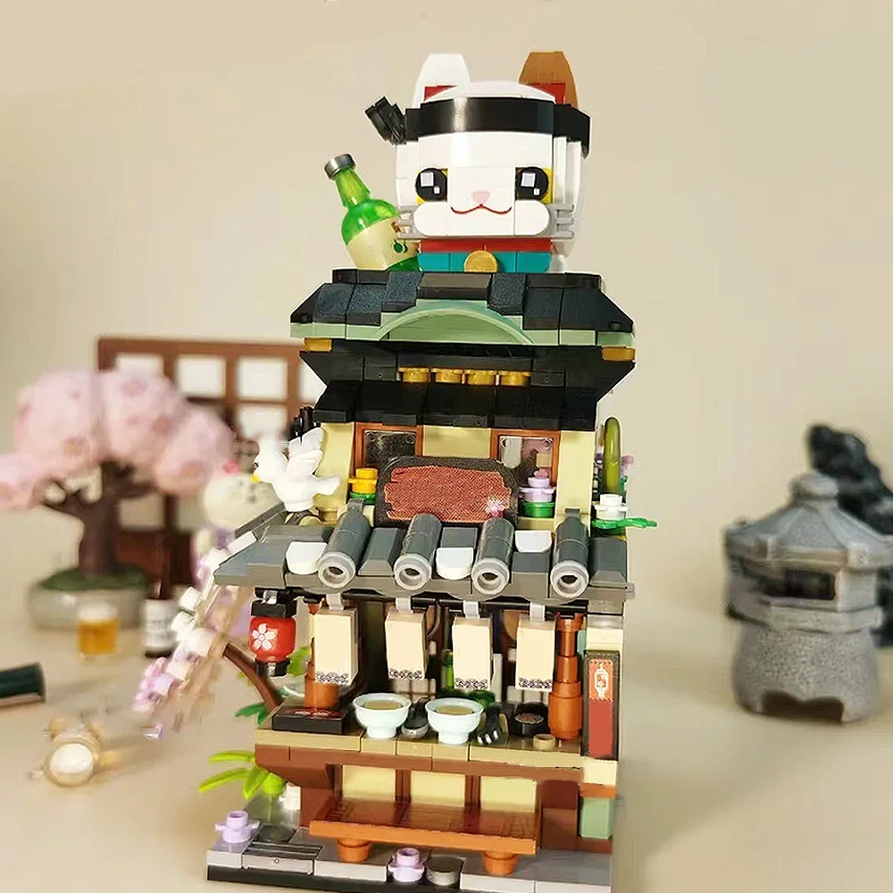 Creative Expert Mini Folding Street View Moc Ideas Japanese Izakaya Architecture MOC Blocks Bricks Educational Toy 789pcs