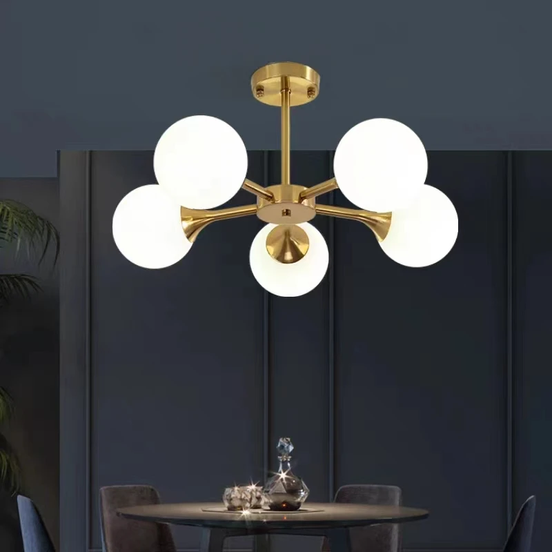 Nordic Sputnick bubble lamp ceiling Decoration Home LED Study Room gold ceiling light glass ball  Corridor dining room lighting