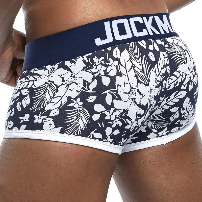 JOCKMAIL high quality cotton men\'s underwear fashion low waist plus size boxer shorts solid color belt male underpants Trunks