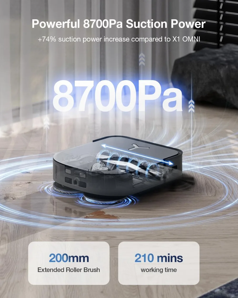 ECOVACS DEEBOT X2 Combo Robot Vacuum and Mop  8700Pa Suction 15mm Lift Omni Station with Hot Water Mop Washing CN Version