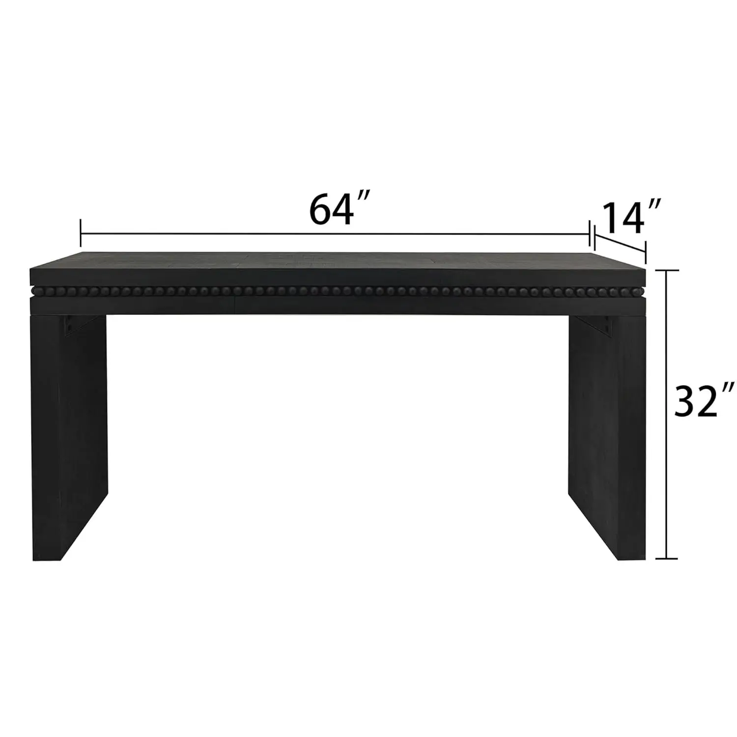 Console Table Long Sofa Table Behind Couch with Real Wood Beads Decoration | Retro Entryway Table for Living Room, Customized