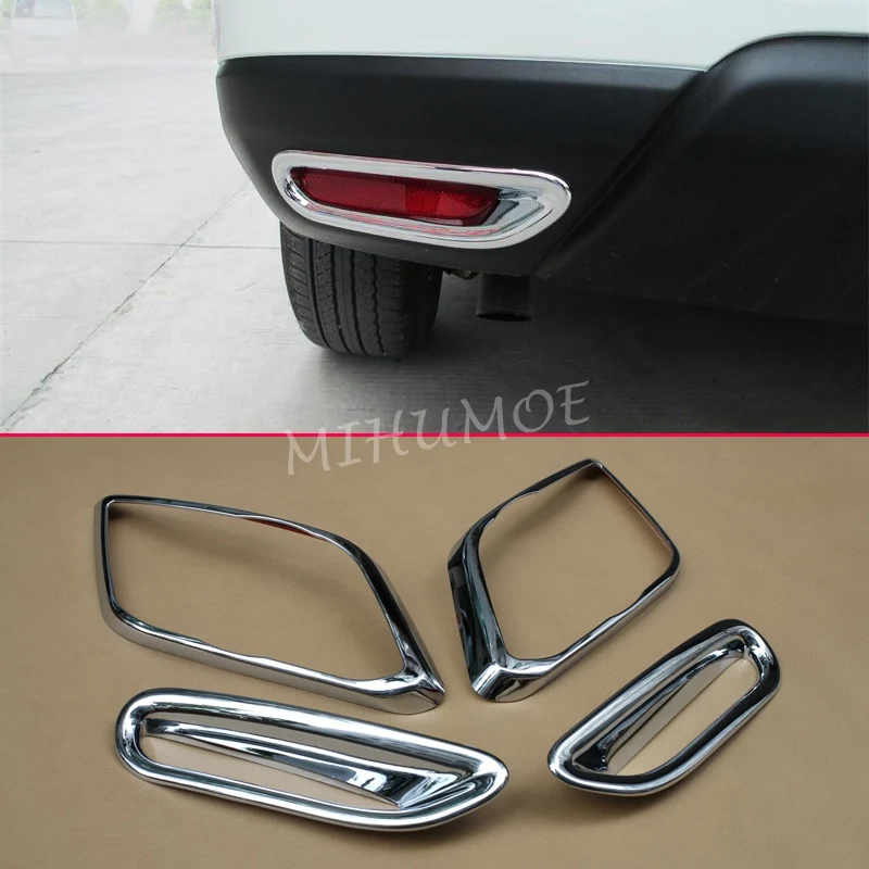 

Front + Rear Fog Light Lamp Cover Decoration Sticker Trim For Nissan X-Trail Rogue T32 2014 2015 2016 Chrome 4Pcs