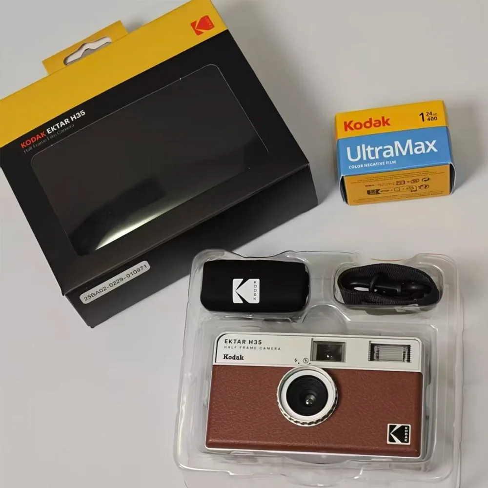 Genuine With Flash KODAK EKTAR H35 Reusable Film Camera H35N Half Frame Camera 35mm Film Camera Light Birthday Christmas Gift