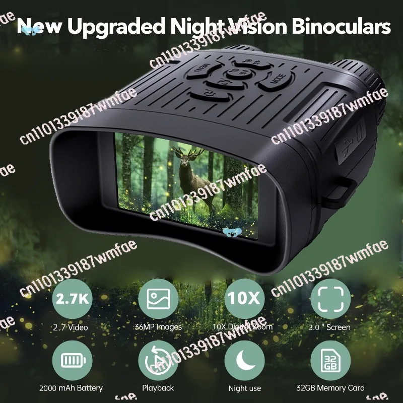 Dual-use for day and night2.7K Infrared Night Vision Binoculars with 32gb Memory Card