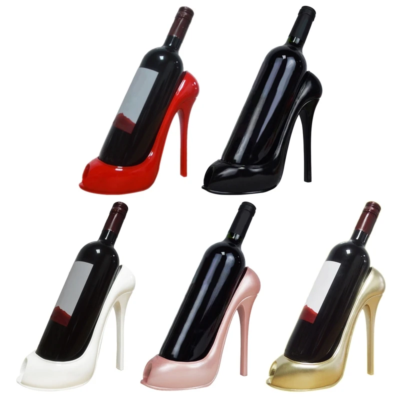 High Heel Shoe Wine Bottle Holder Stylish Wine Rack Gifts Basket Accessories D08D