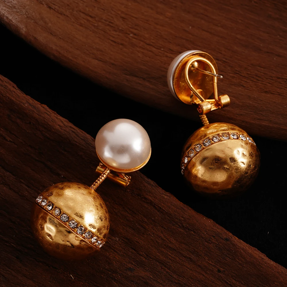 

Fashion Double Metal Ball Dangle Earrings for Women Punk Spherical Long Chain Drop Earrrings Statement Jewelry Accessories