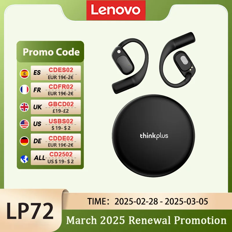 Lenovo-Bluetooth v5.4 hifiヘッドセット,音楽とゲーム用のステレオヘッドセット,超長寿命,スポーツ用,新しいコレクション