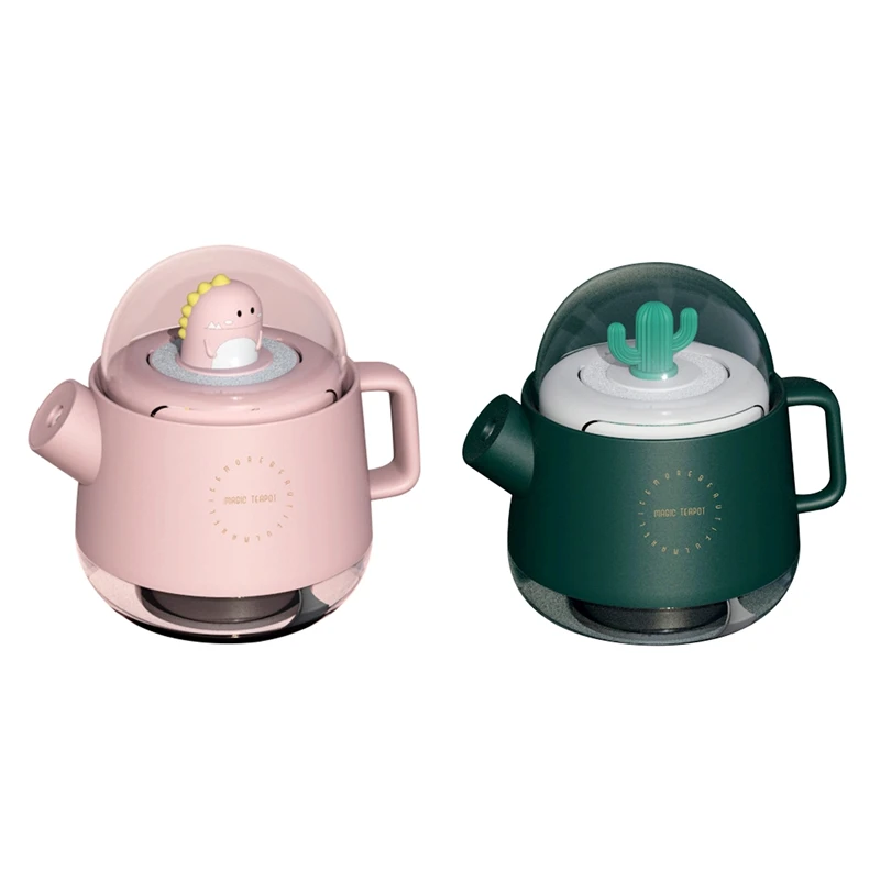 

Portable Cute Dinosaur Kettle Air Humidifier With Light, USB Aroma Oil Diffuser Desktop Air Purifier Home Decor