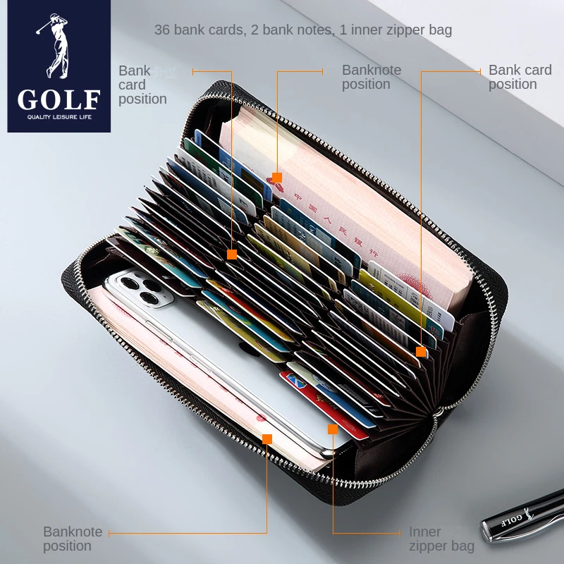 GOLF man hand bag more than 2023 new multi-functional wallet long purse for card package youth hand caught