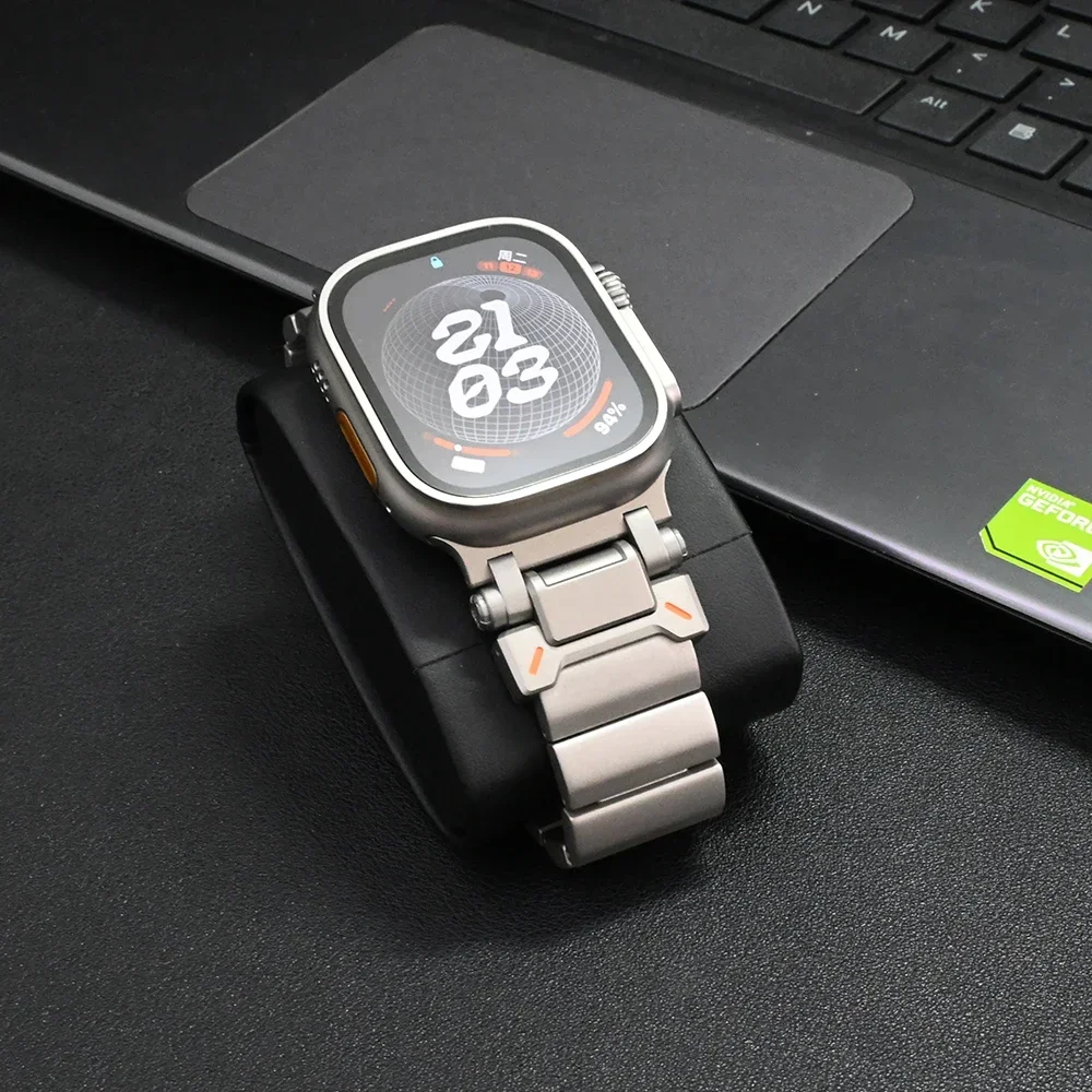 التيتانيوم ل Appe ساعة Ultra2 49 مللي متر الفرقة حزام رجل فاخر الأعمال سوار ل Iwatch سلسلة 10 46 مللي متر 9 8 7 45 مللي متر 6 5 4 Se 44 مللي متر