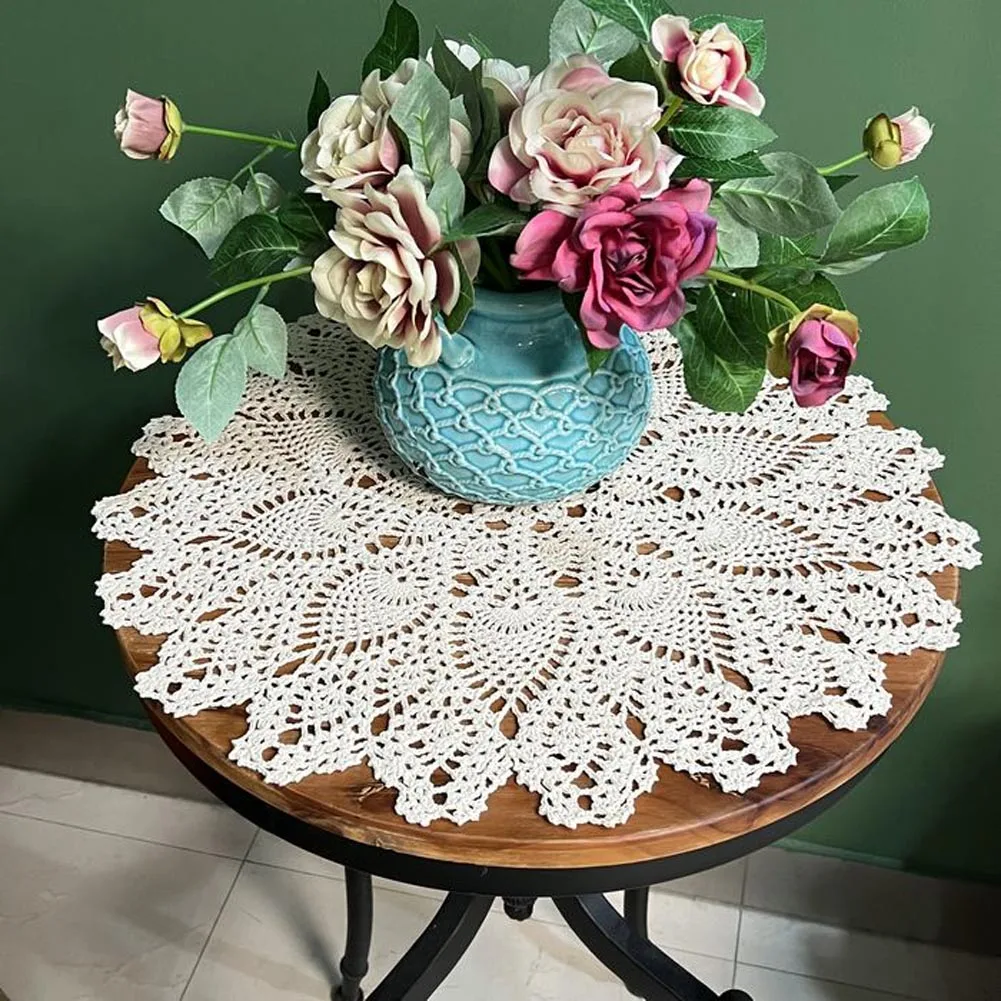 Bomhcs Boho Bloem Doilies Handgemaakte Ronde Gehaakte Kant Katoenen Kleedjes Tafel Placemats Vaas Pads Matten Kleedje