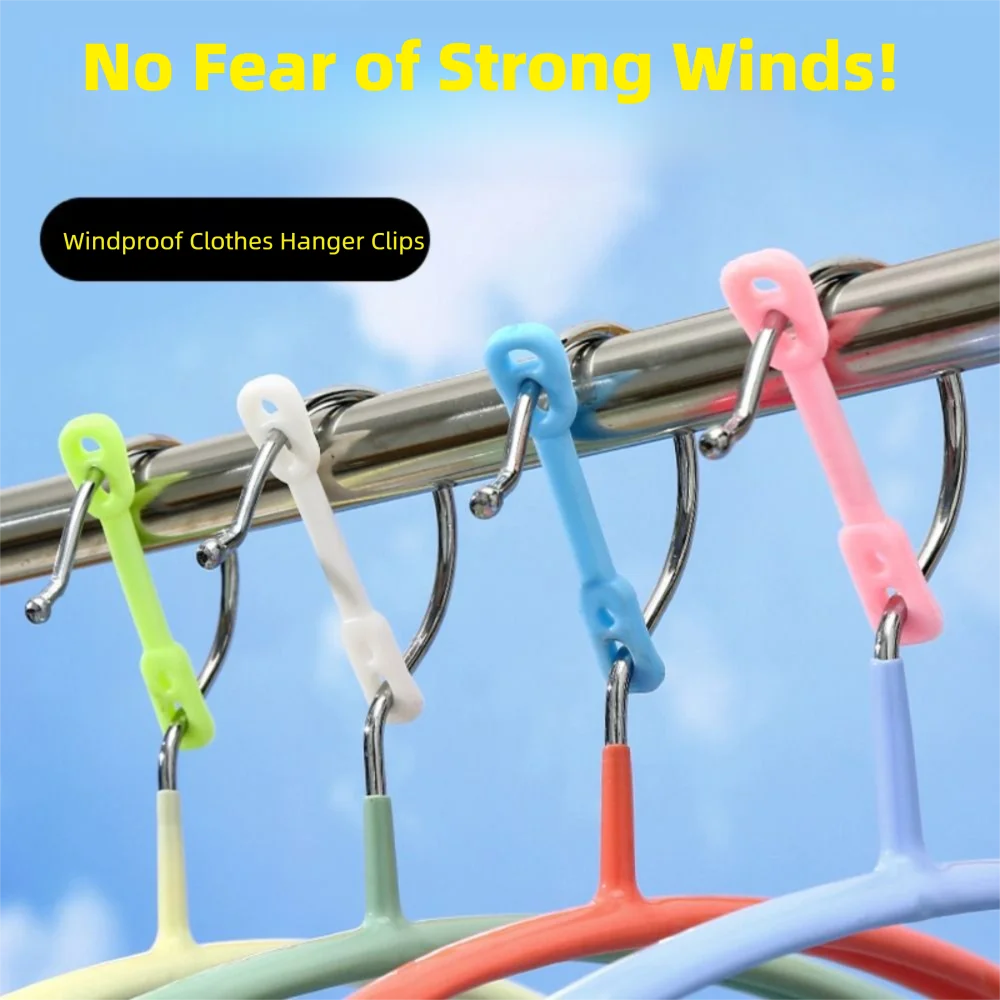 

10pcs Silicone Windproof Clips Dual-Aperture Design Rust-Proof Anti-Slip Hanger Clips Home Organization Reusable