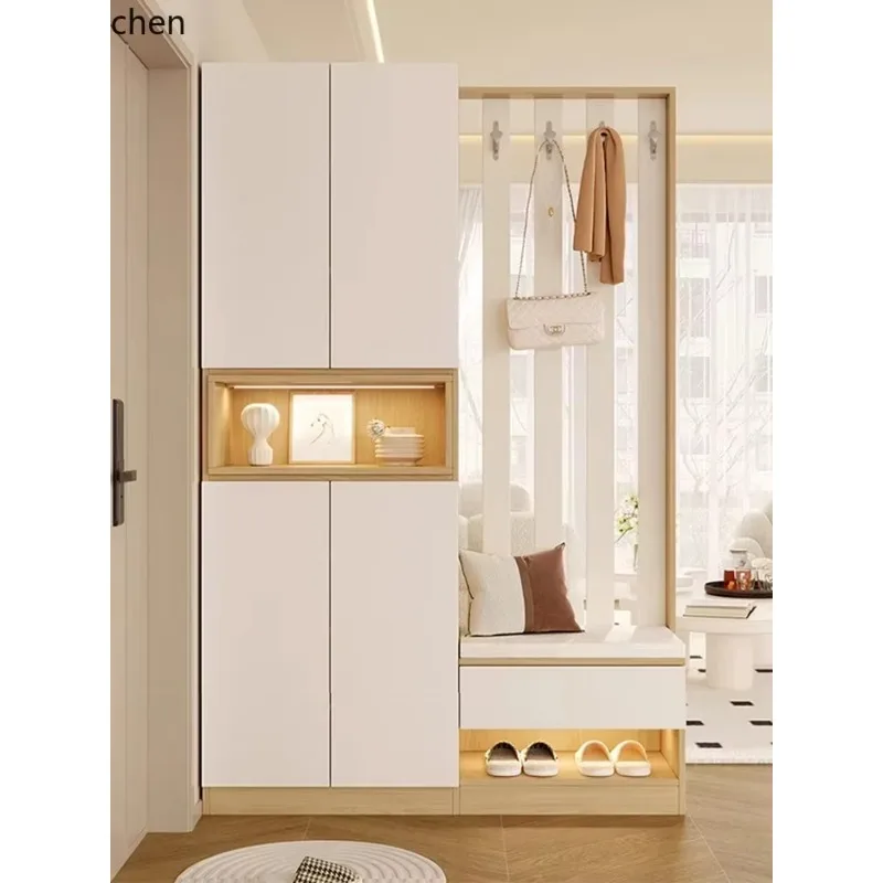 EG-22 O3-13  Solid Wood Entryway Cabinet Integrated Screen Door Shoe Cabinet Living Room Partition Cabinet