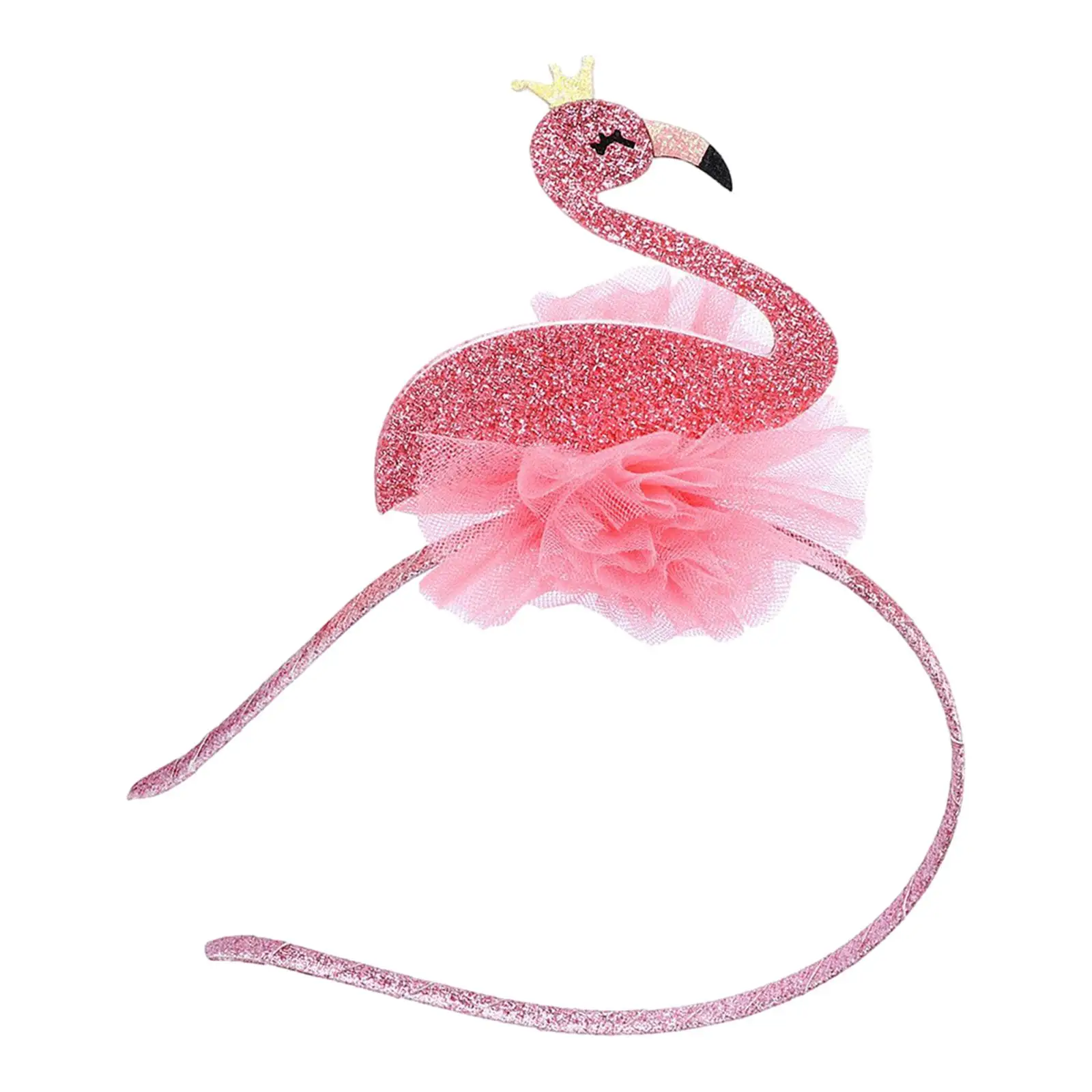 Flamingo Head Hoop Decor Costume Accessory Prop Headwear Head Boppers Headband for Kids Boys Girls Tropical Theme Party Holiday