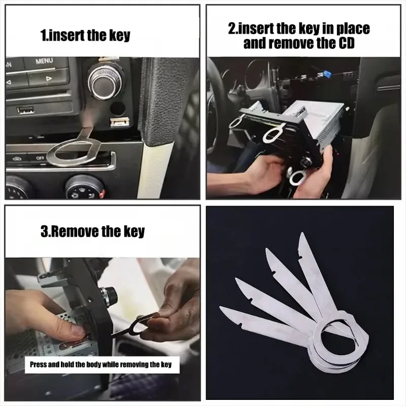 Car Radio Stereo Removal Extractor Key Release Pin Head Unit Audio Install Tool for VW Audi Ford Mercedes Benz Skoda Car Parts image 5