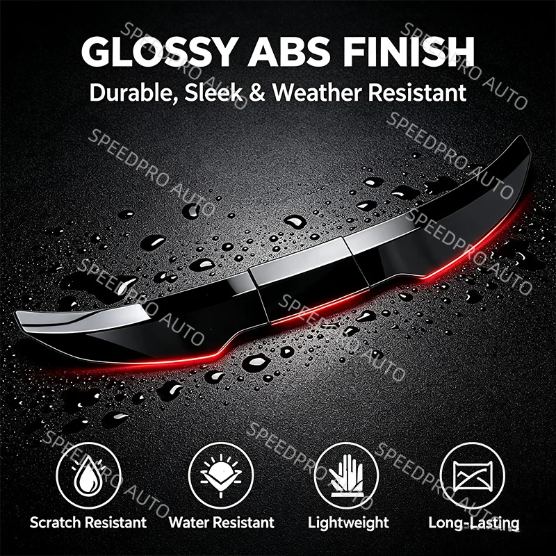 Car Rear Trunk Spoiler Wings Exterior Body Kits For L-exus LS430 LS460 LS500 3Pcs Adjustable Tail Fixed Wing Boot Lip Black