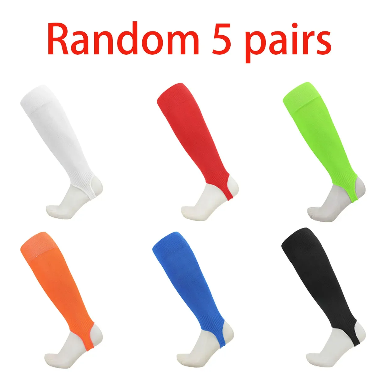 

Randomly select 5 pairs of high-elasticity long-tube football leg covers to protect the calf socks and heel football shin guards