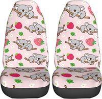 Car Seat Covers Set 2Pcs Cartoon Koala Strawberry Universal Front Car Seats Vehicle Enterior Protector Suitable Fits Most Car