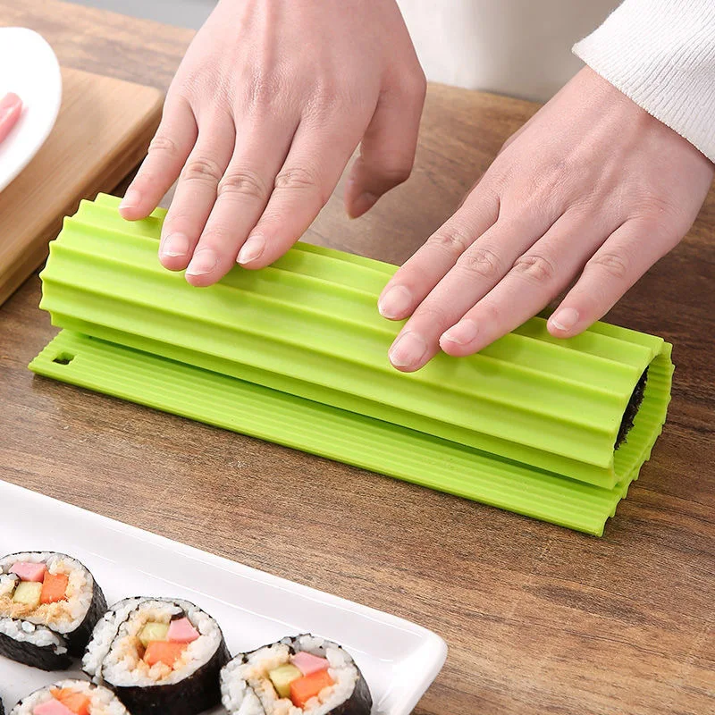 Double Sided Silicone Hand Sushi Rolling Curtain Bamboo Imitation Japanese Sushi Rolling Tool Portable Sushi Mat