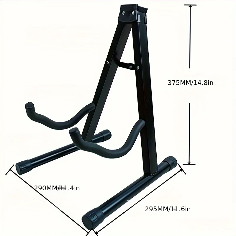 Durable A-Frame Metal Guitar Stand - Freestanding Floor Stand for Acoustic and Electric Guitars