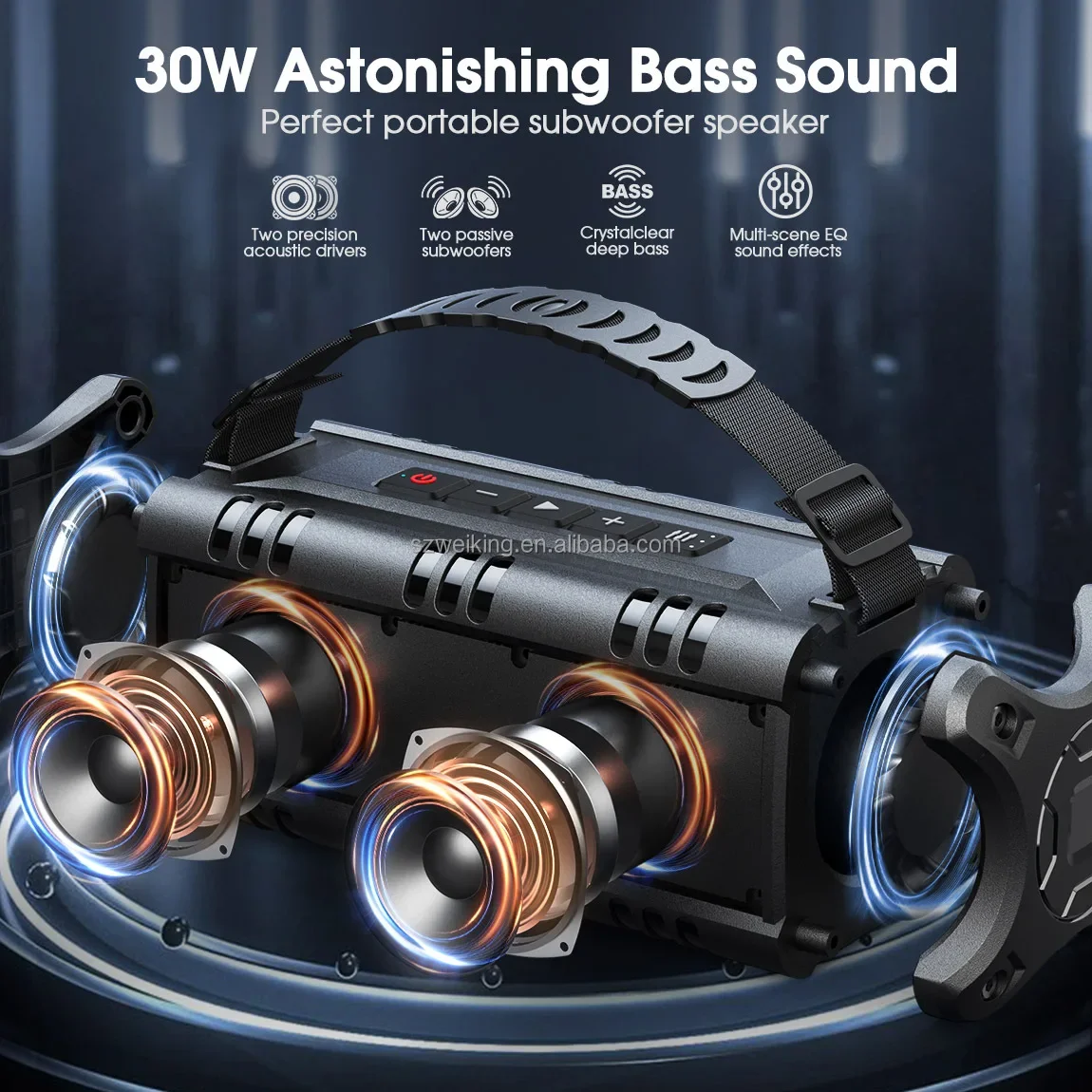 Outdoor Draagbare Subwoofer Waterdichte Draadloze Bluetooth Speaker Camping Geluidsdoos Muziekkolom Wandelen En Thuis Boombox Met Tws