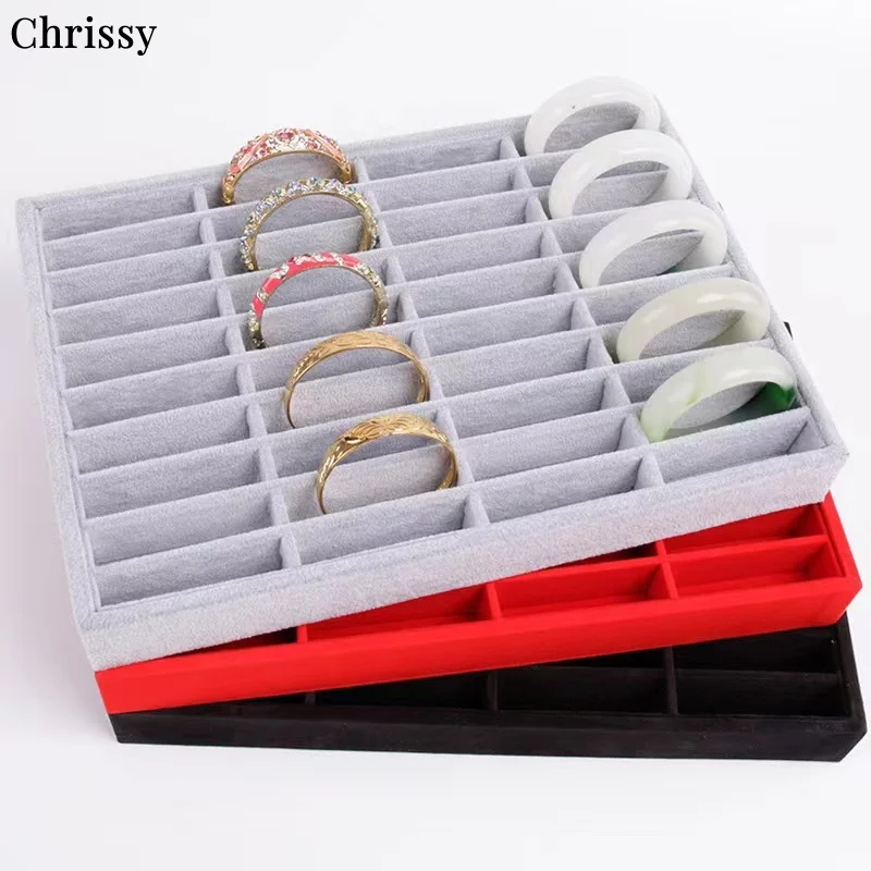 

Подносы для браслетов, 40-слотовый отсек, коробка, витрина, подставка для ювелирных изделий, бархатный лоток для демонстрации ювелирных изделий, браслет