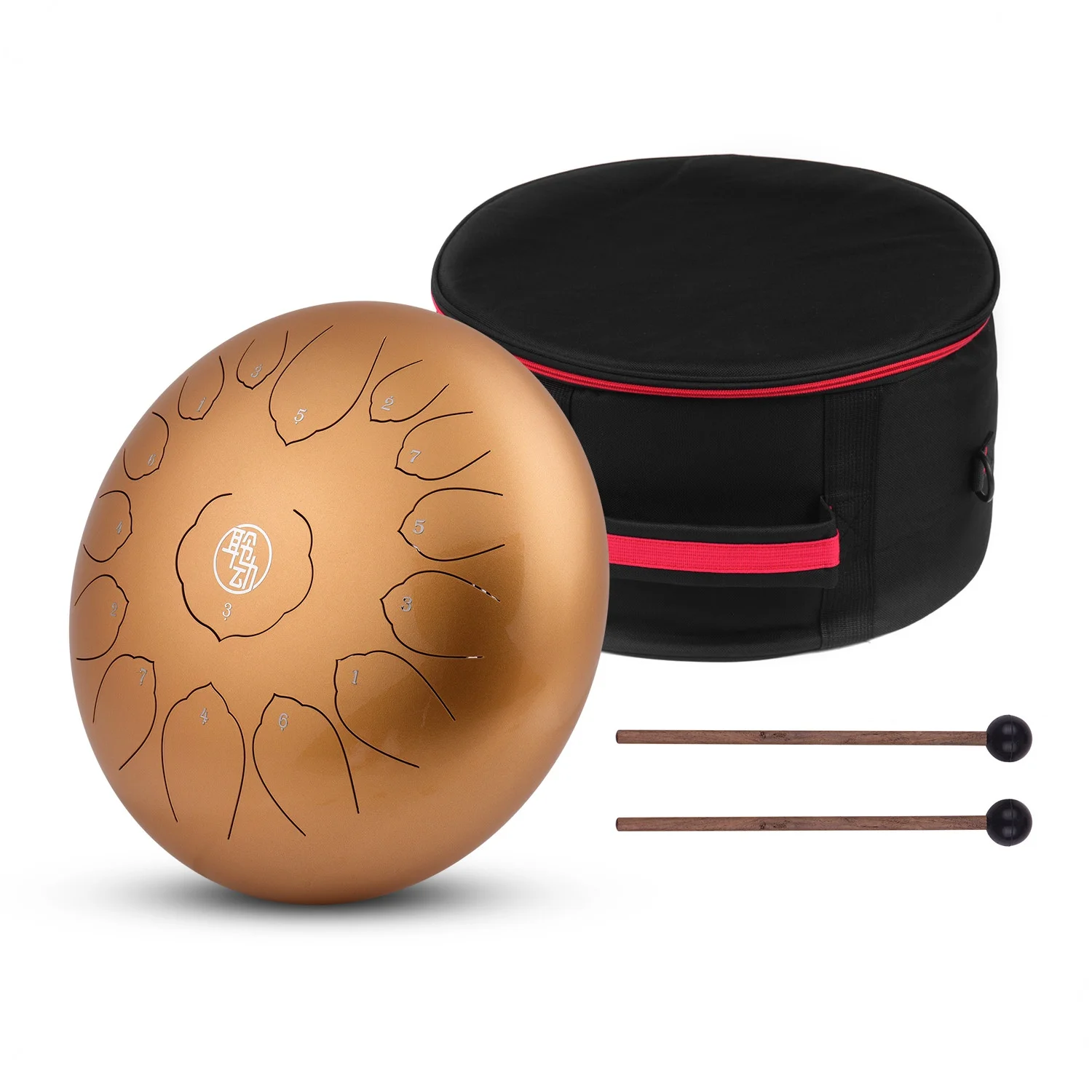 

Hooqu 15 Notes D-Key Percussion Instrument 14 Inch Yoga Steel Drum (Gold)