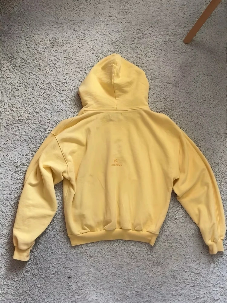 هوتشو الأصفر إلكتروني التطريز المرأة هوديس الجرونج كم طويل الرياضة رجل قمصان سويت شيرت بقلنسوة المتضخم عارضة الشباب الأساسية #2