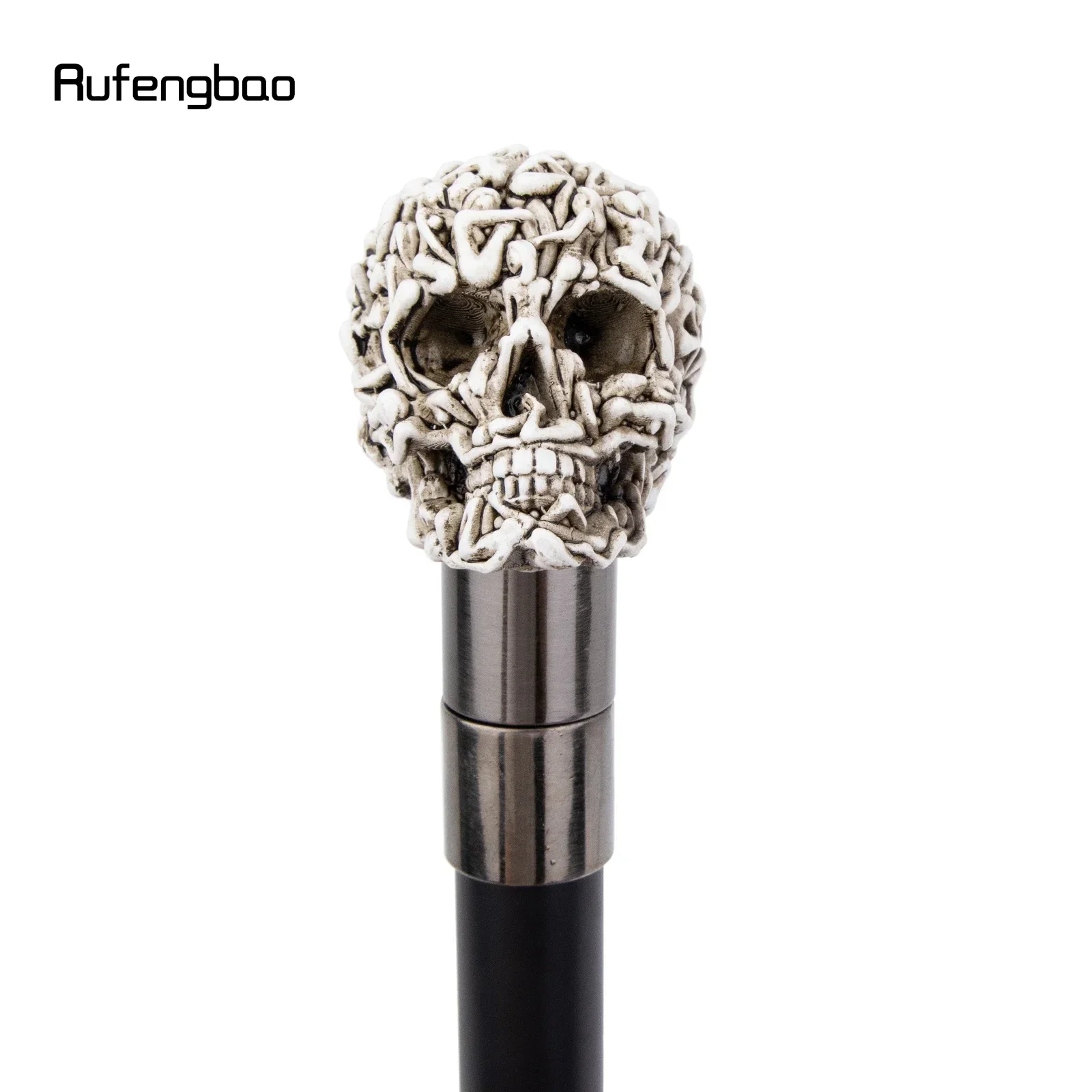 White Resin Skull Head Walking Cane Fashion Decorative Stick Elegant Cosplay Cane Knob Crosier 92cm  Performance Stage Cane view 6