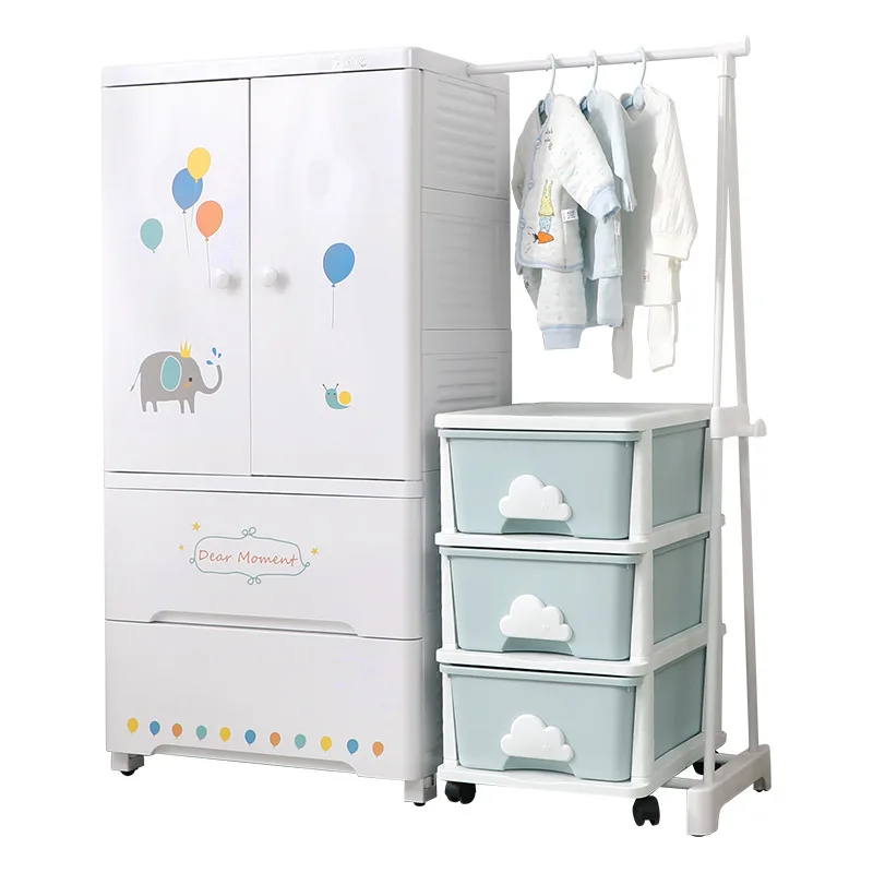 

Children's wardrobe, bedroom, home clothing storage cabinet, double door sorting storage cabinet