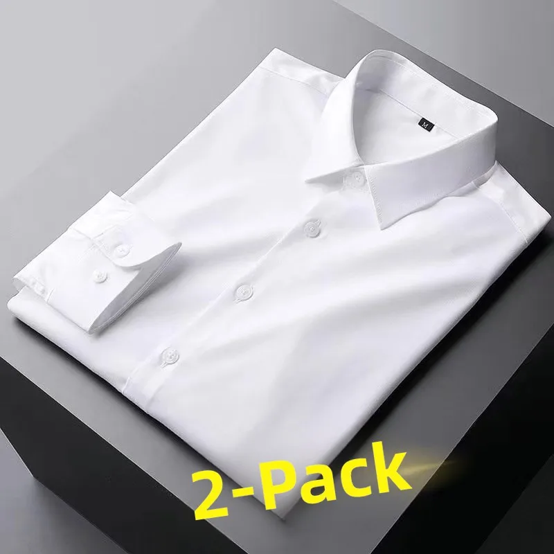 

Men's Long Sleeve Shirt Iron-Free White Business Shirt Spring Summer New Style Large Size Fashion Urban Men's Clothing