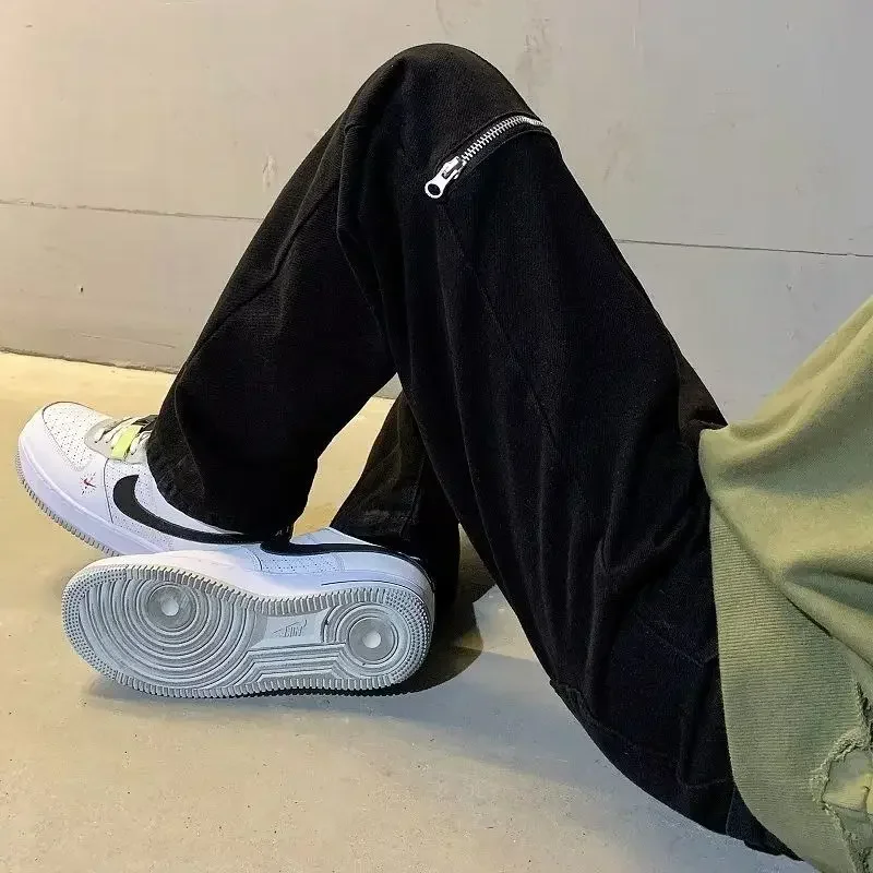 

Jeans Women Zipper Y2k Vintage Denim American Retro Style Straight Ladies Trendy Solid Popular High Street Ulzzang Casual Summer