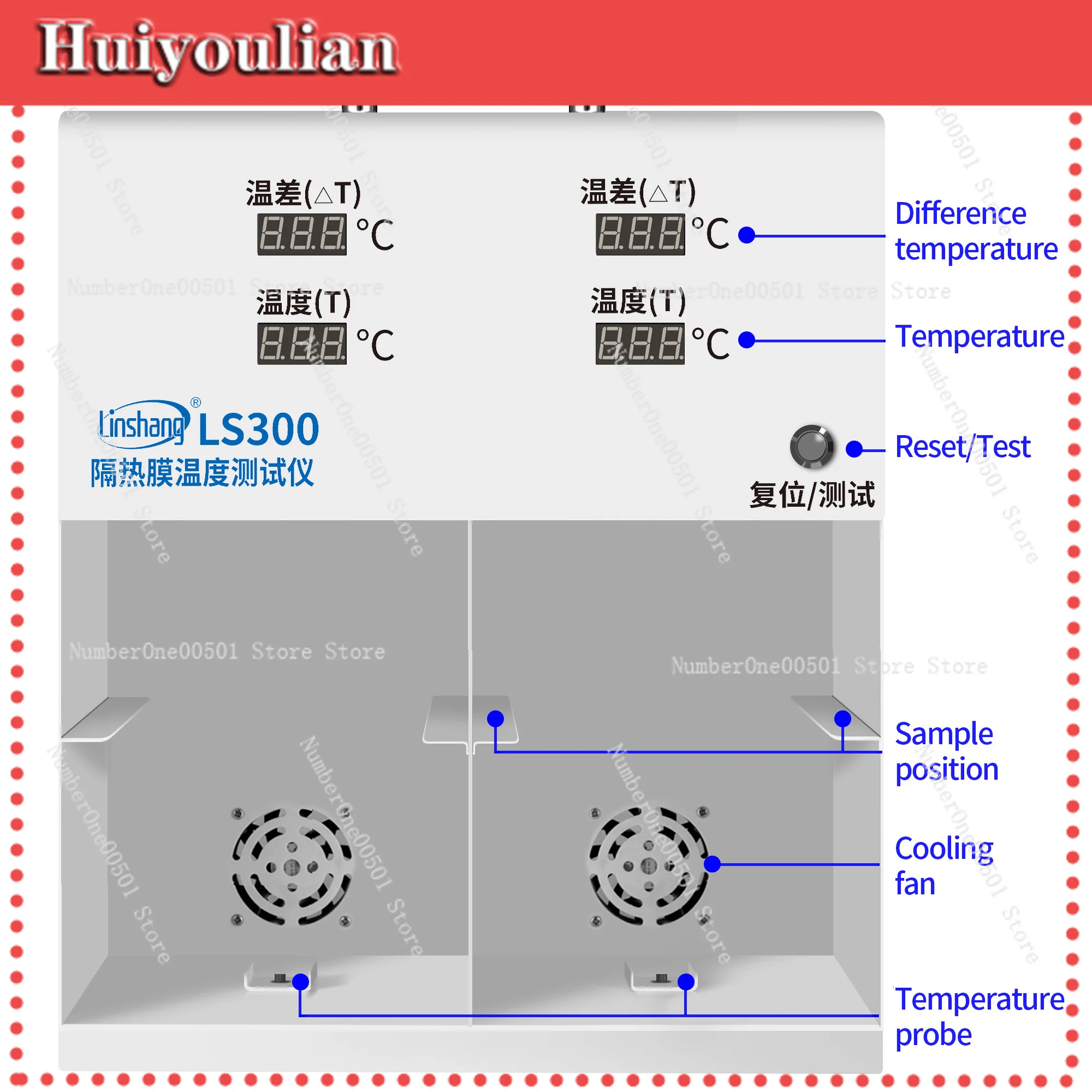 

LS300 Automotive Window Tint Meter Thermal Insulation Demonstration Temperature Measurement Solar Film Window Tint Tester