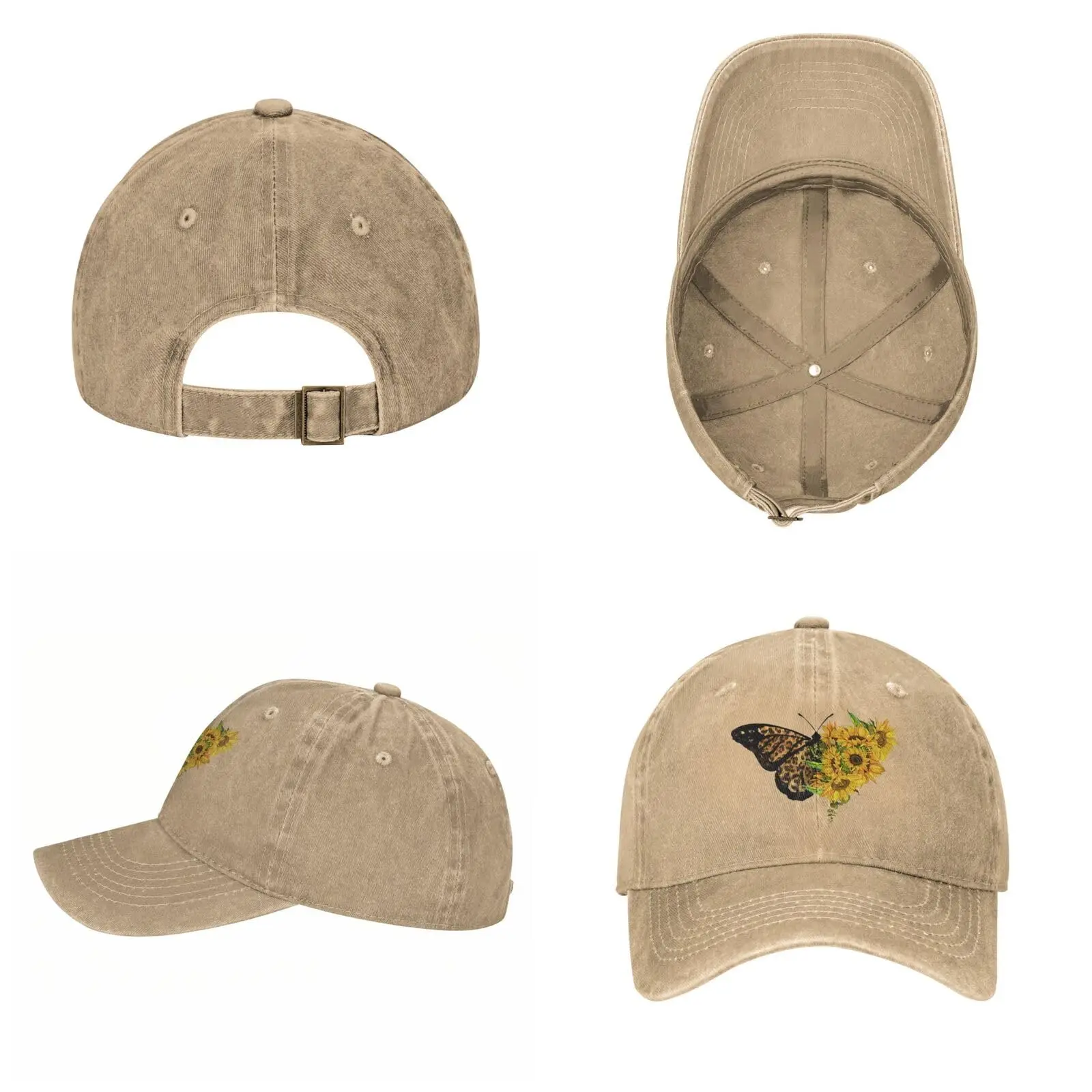 Butterfly Sunflower Let It Be Baseball Cap Golf Dad Hat Adjustable Original Classic Low Profile Cotton Hat For Men Women