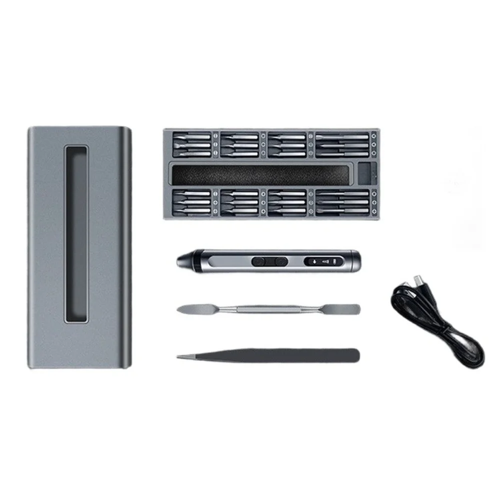 Electric Screwdriver Set with Dual Mode Operation for Electronics Repair Featuring Magnetic Bits and Torque Adjustment