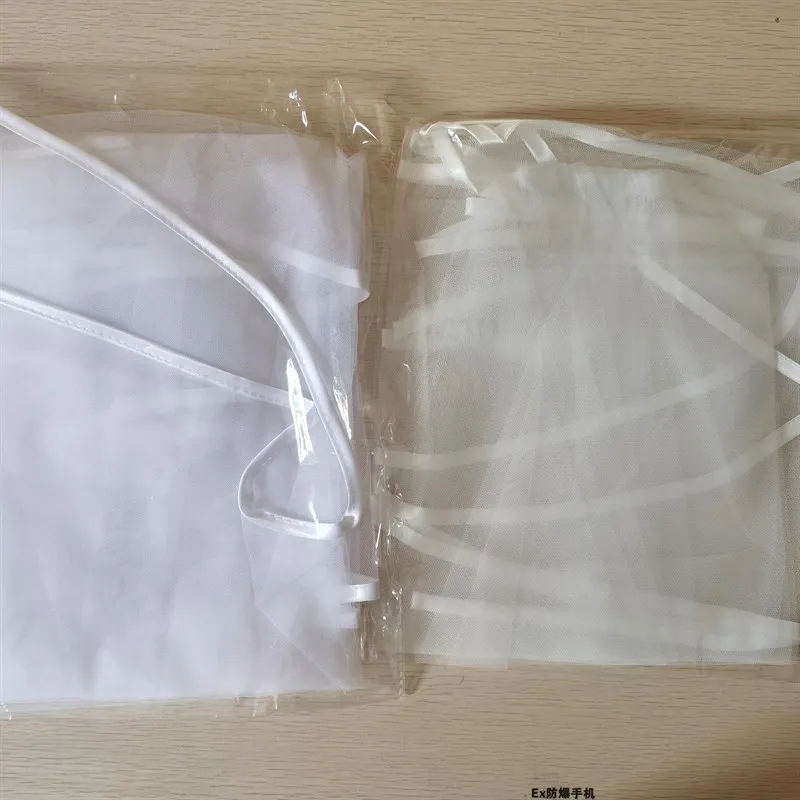 Two Layers Ribbon Edge Short Wedding Veil with Comb White 2 Bridal Accessories  Wedding Veils for Bride