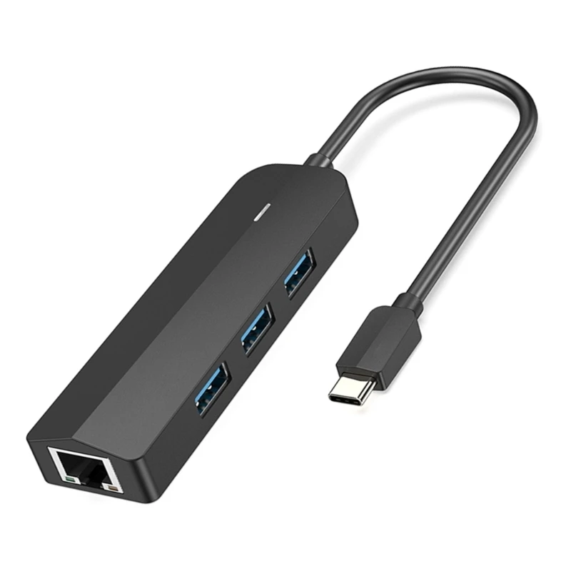 

U55C Type C To 3 USB3.0 Port And Rj45 Gigabit Ethernet Adapter For Laptop