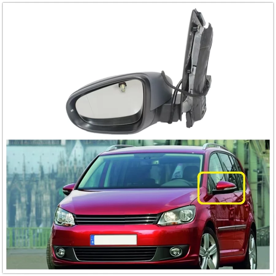 

Левое боковое Автомобильное Зеркало для VW Touran MK2 Facelift 2011 2012 2013 2014 2015 автомобильное Стайлинг Подогрев электрическое боковое зеркало заднего вида